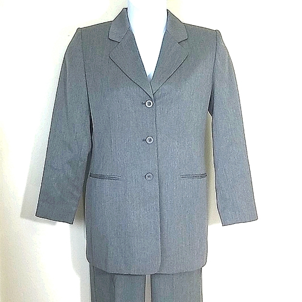 Stephanie Andrews Gray Oversized Blazer Jacket Longline 3 Button Size 10
